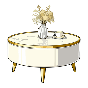 现代简约茶几插画