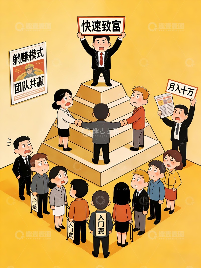 高清大图下载【趣麦麦图】远离传销电诈