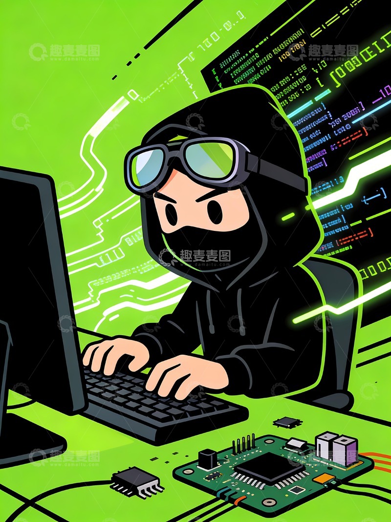 高清大图下载【趣麦麦图】-黑客网络安全