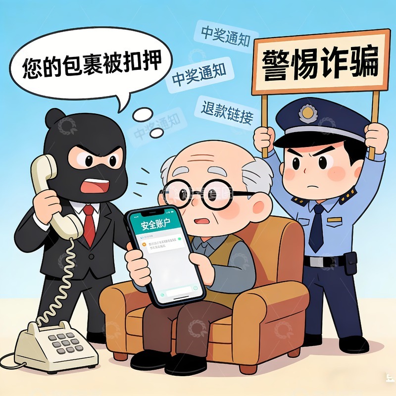 高清大图下载【趣麦麦图】电信诈骗图片