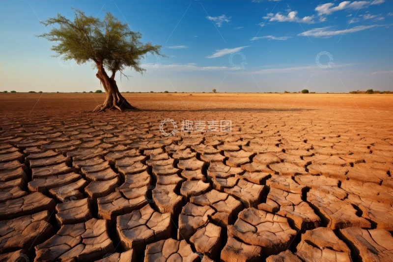 高清大图下载【趣麦麦图】龟裂的大地河床