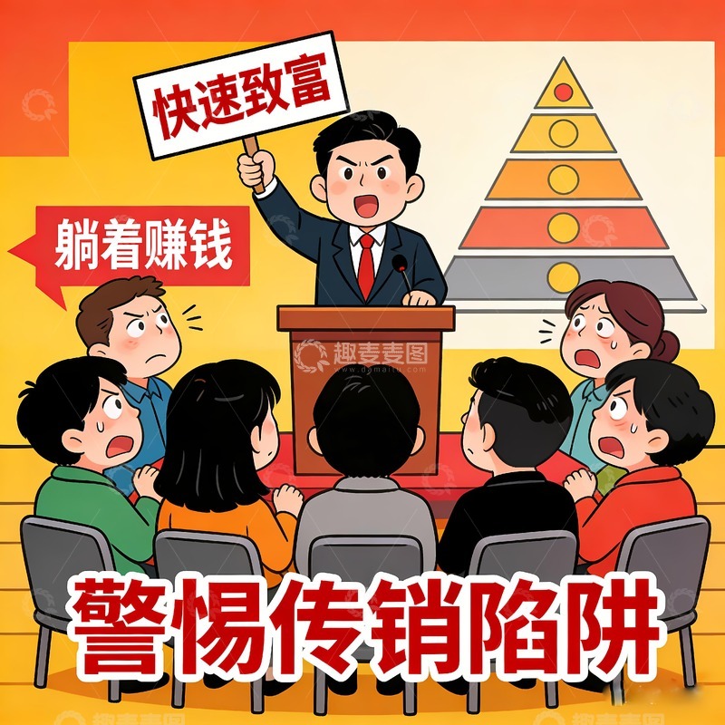 高清大图下载【趣麦麦图】打击传销图片