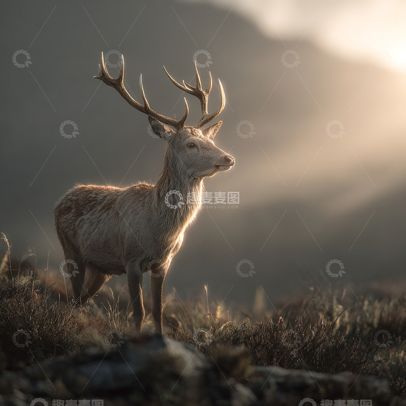 高清大图下载【趣麦麦图】绝美荒野中的神秘巨角者