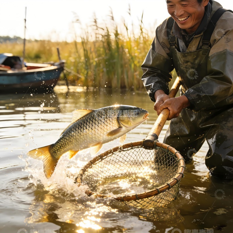 高清大图下载【趣麦麦图】捕捞渔业捕鱼