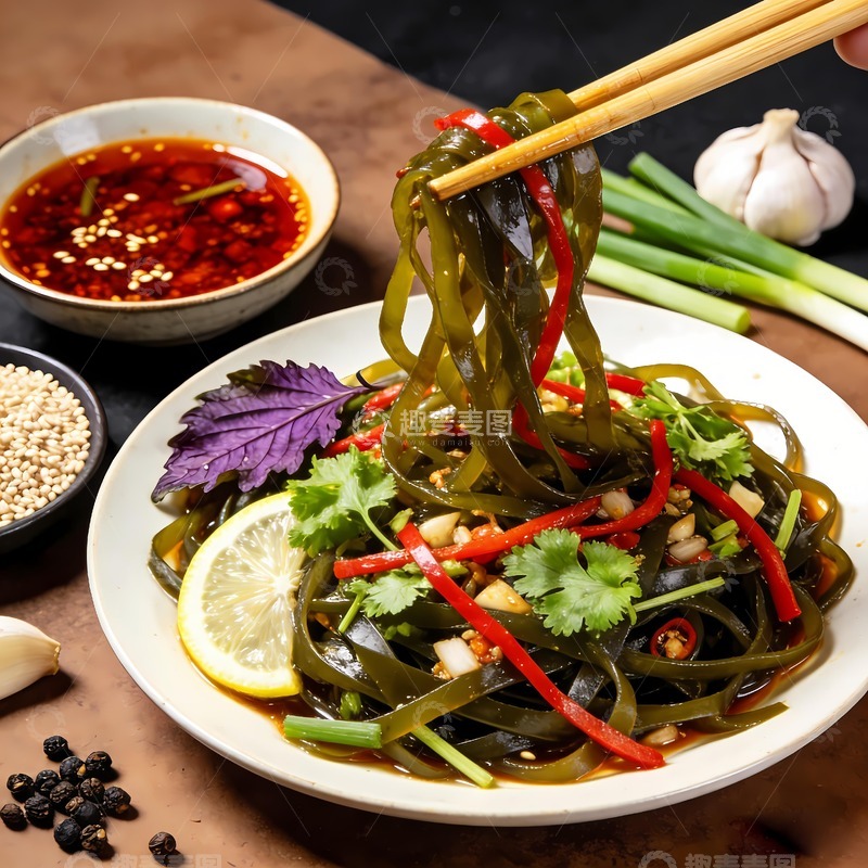 高清大图下载【趣麦麦图】凉拌海带丝美食