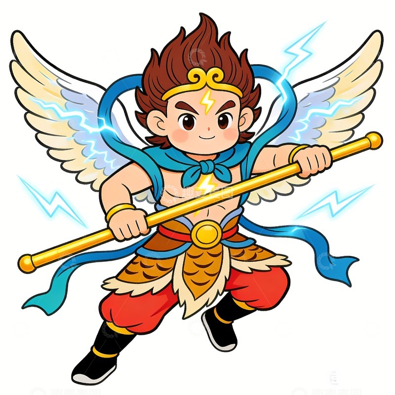 高清大图下载【趣麦麦图】雷震子雷公卡通