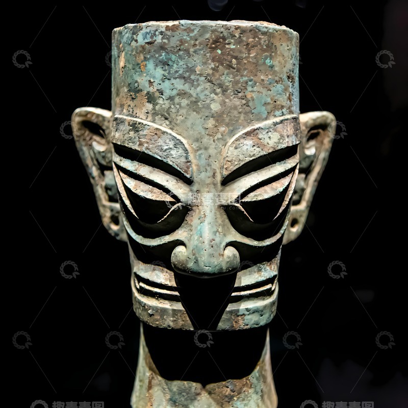 高清大图下载【趣麦麦图】三星堆文化三星堆面具3