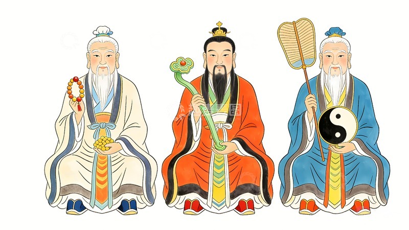 高清大图下载【趣麦麦图】道教三清神仙图