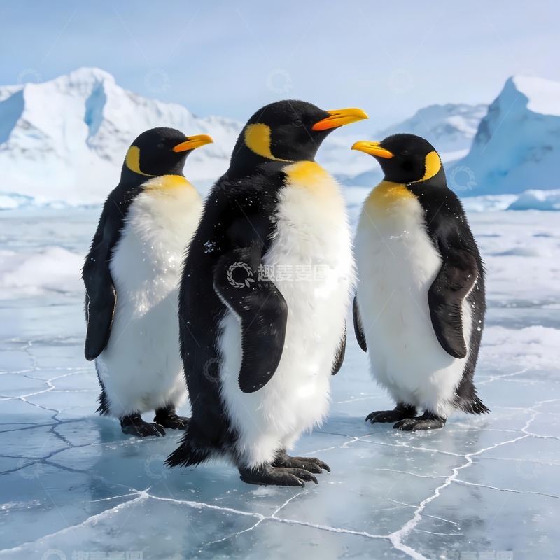 高清大图下载【趣麦麦图】三只南极小企鹅图片2