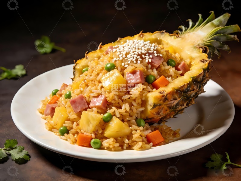 高清大图下载【趣麦麦图】菠萝饭菠萝炒饭图片