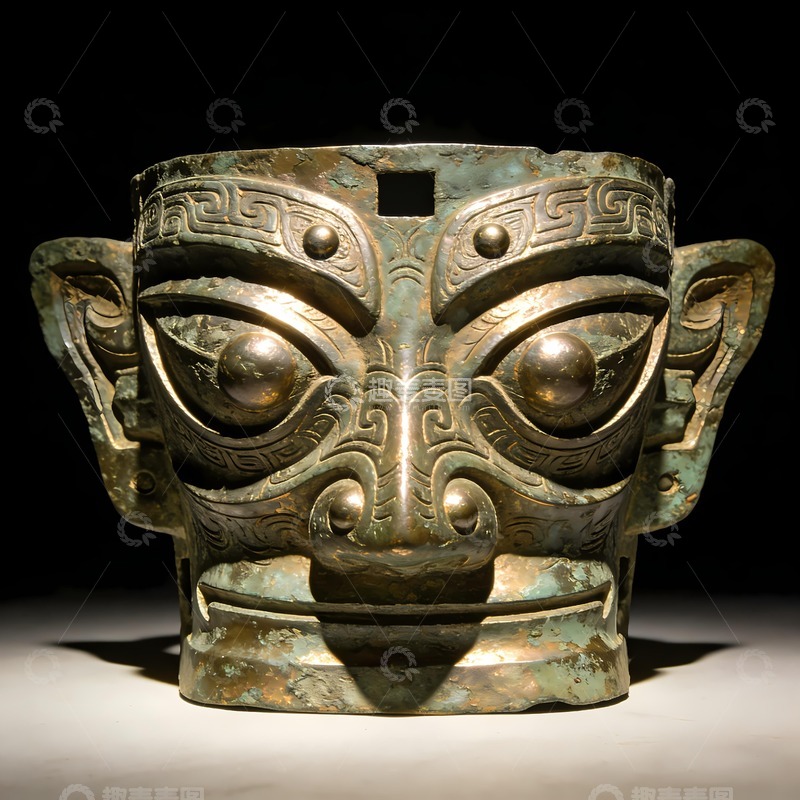 高清大图下载【趣麦麦图】三星堆文化三星堆面具2