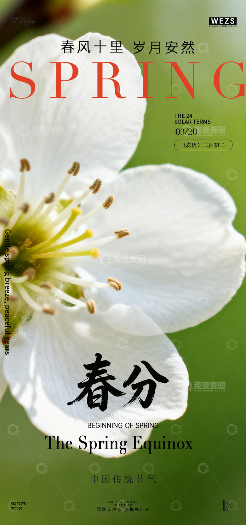 源文件下载【趣麦麦图】春分花卉意境海报设计素材