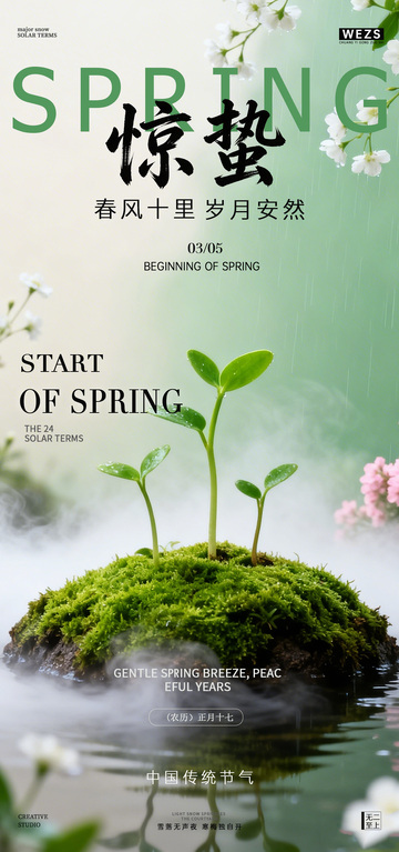 春季惊蛰海报设计素材