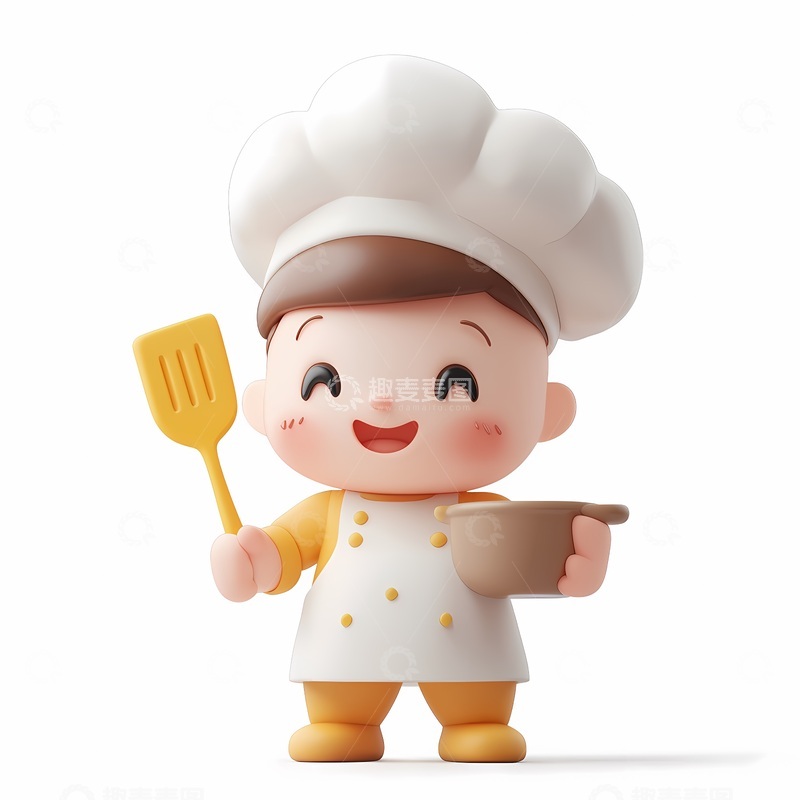 高清大图下载【趣麦麦图】卡通厨师烹饪形象设计素材开心