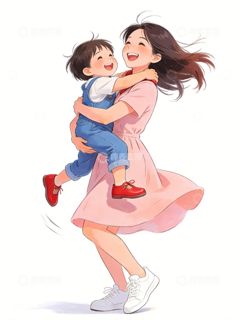 高清大图下载【趣麦麦图】母亲节快乐的母子