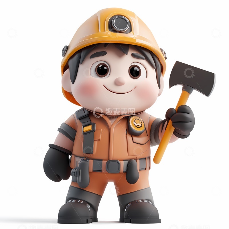 高清大图下载【趣麦麦图】卡通矿工形象设计素材