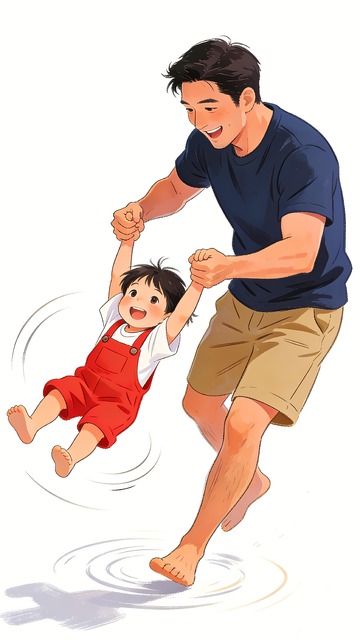 父亲节小孩与父亲