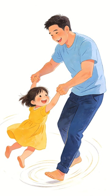 父亲节高兴的父子