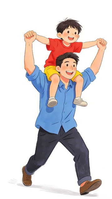 父亲节亲密的父子