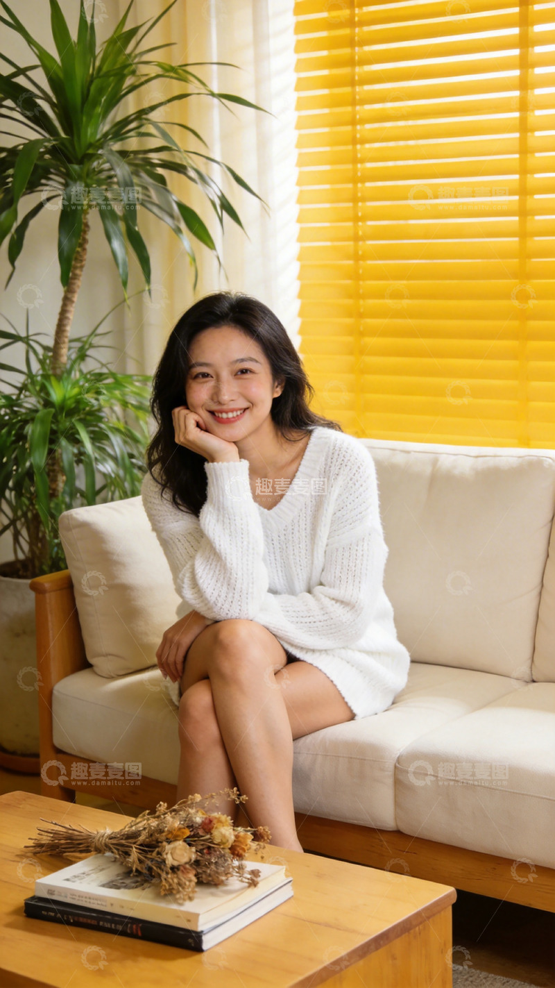 高清大图下载【趣麦麦图】温馨家居女性休闲生活照