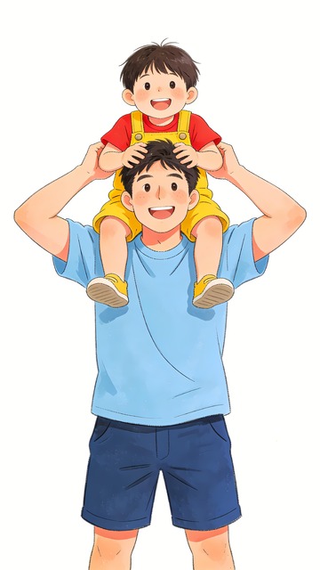 父亲节父亲与儿子互动