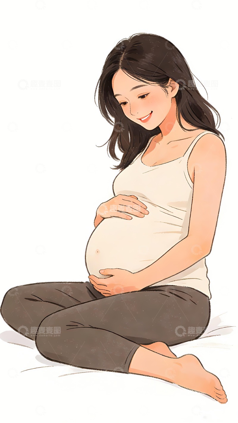 高清大图下载【趣麦麦图】一名孕妇图片