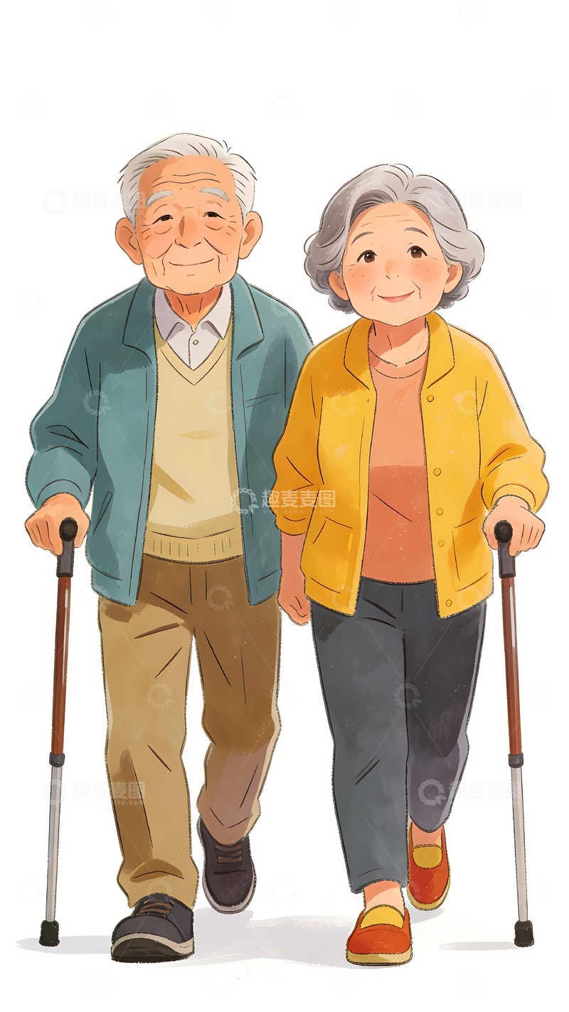 高清大图下载【趣麦麦图】一对老年夫妇