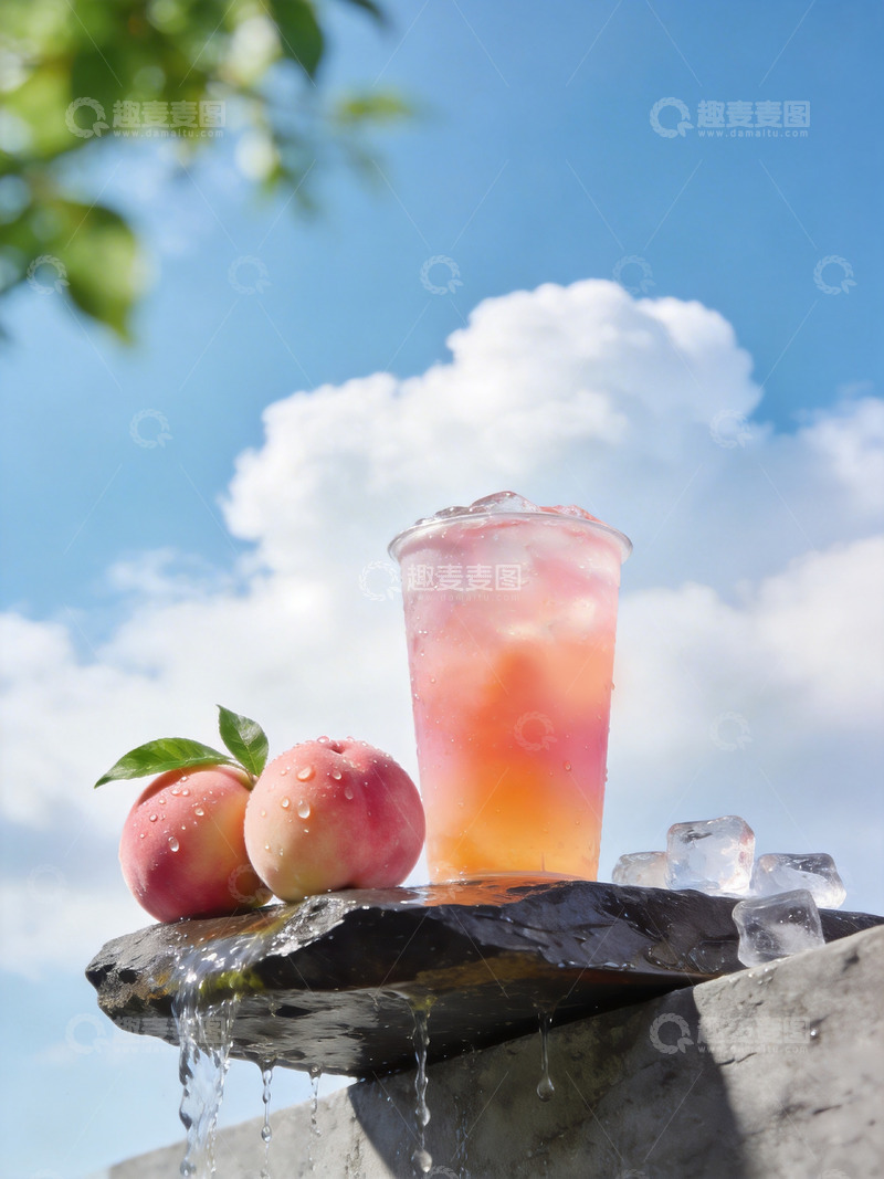 高清大图下载【趣麦麦图】桃桃乌龙饮品商业摄影3