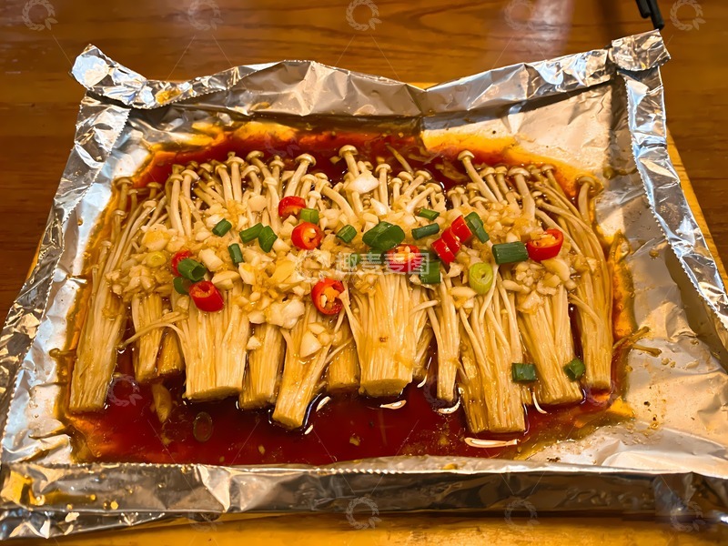 高清大图下载【趣麦麦图】锡纸金针菇图片