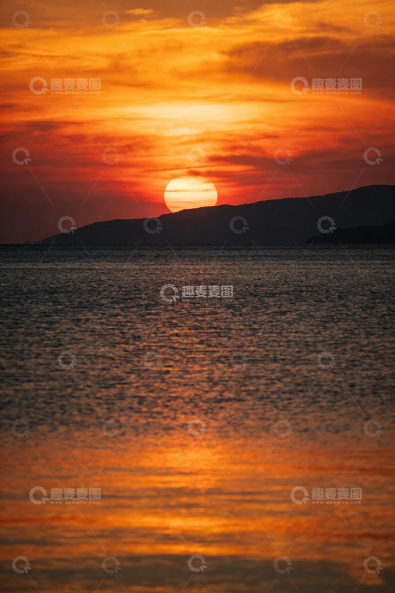 高清大图下载【趣麦麦图】夕阳海景壮丽风光