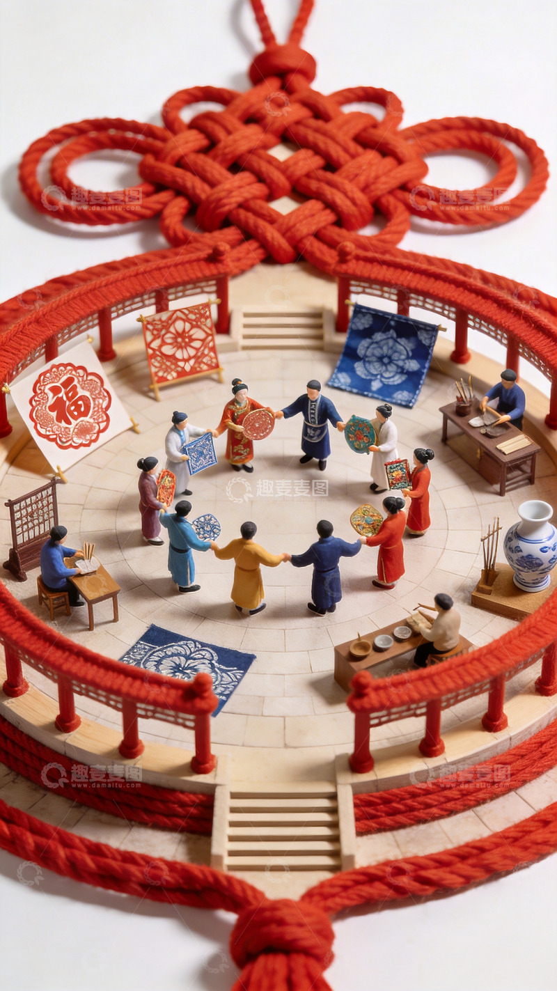 高清大图下载【趣麦麦图】微距风格非遗民俗元素场景2