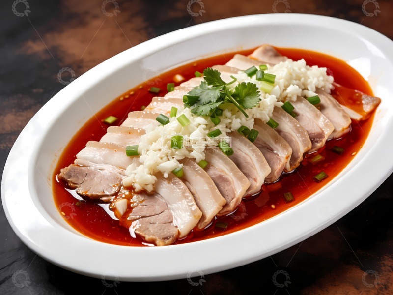 高清大图下载【趣麦麦图】蒜泥白肉摄影