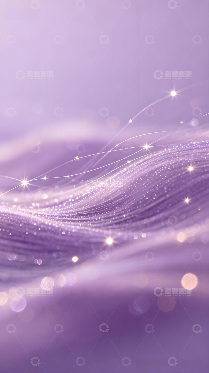 高清大图下载【趣麦麦图】梦幻紫星光流动背景紫色唯美背景素材