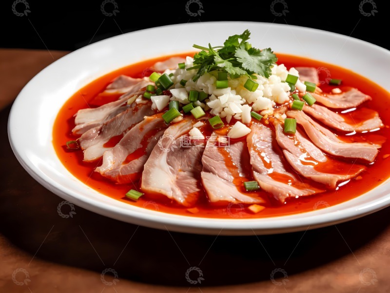 高清大图下载【趣麦麦图】蒜泥白肉美食