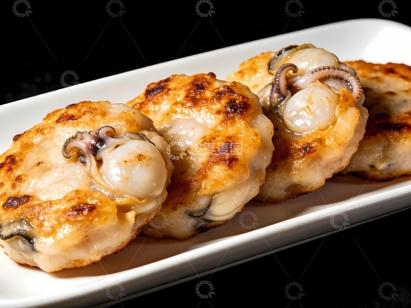 高清大图下载【趣麦麦图】香煎墨鱼饼美食