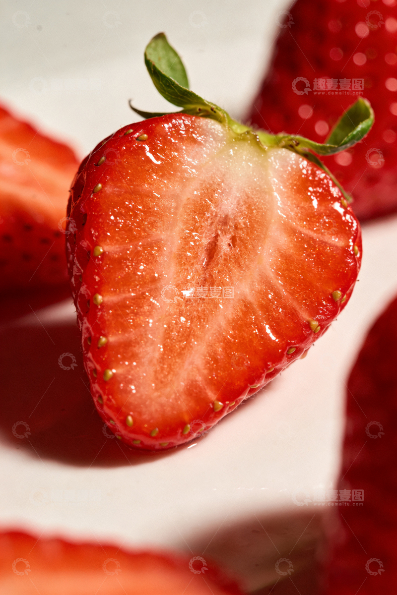 高清大图下载【趣麦麦图】新鲜草莓特写美食摄影