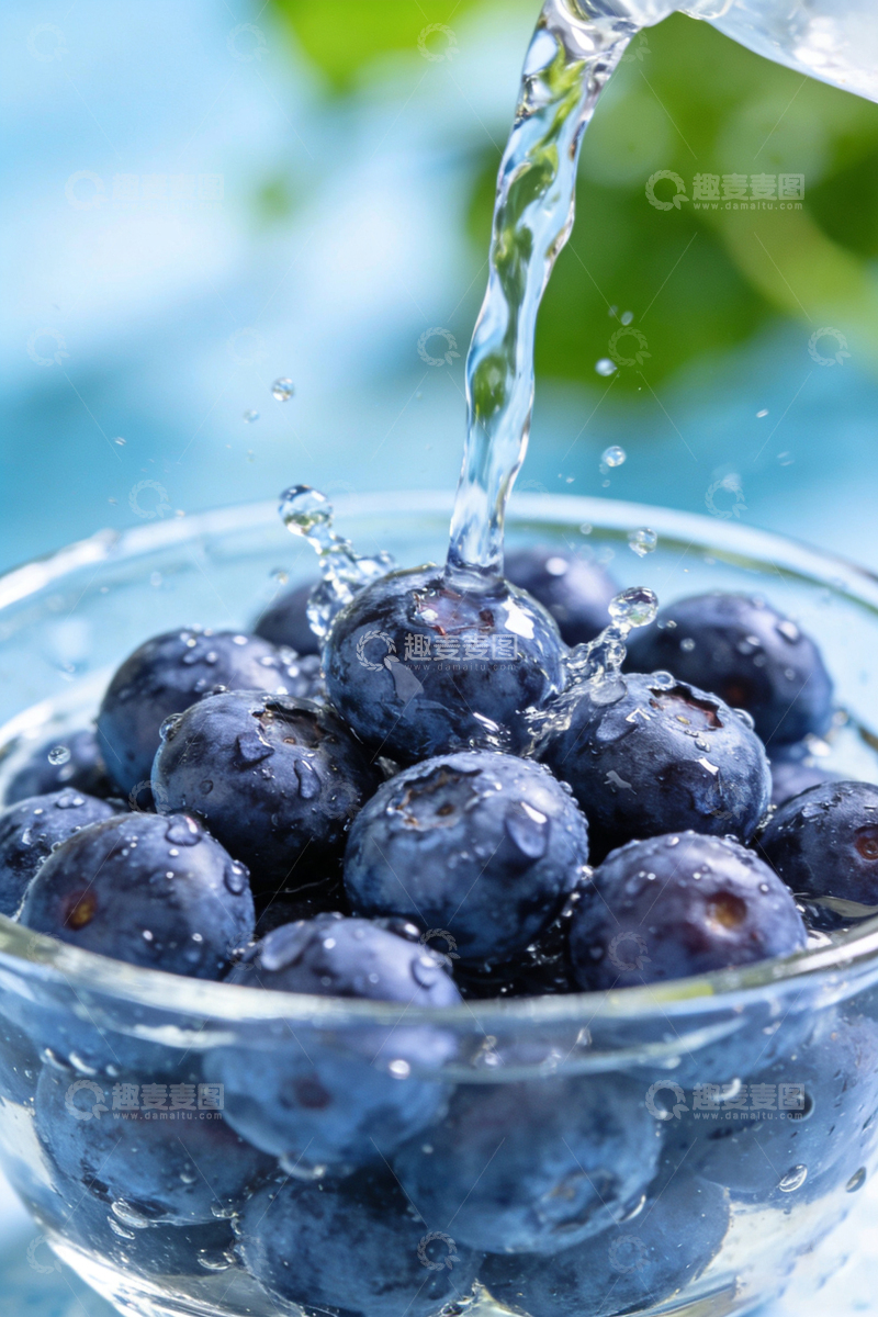 高清大图下载【趣麦麦图】清新蓝莓水洗摄影图片