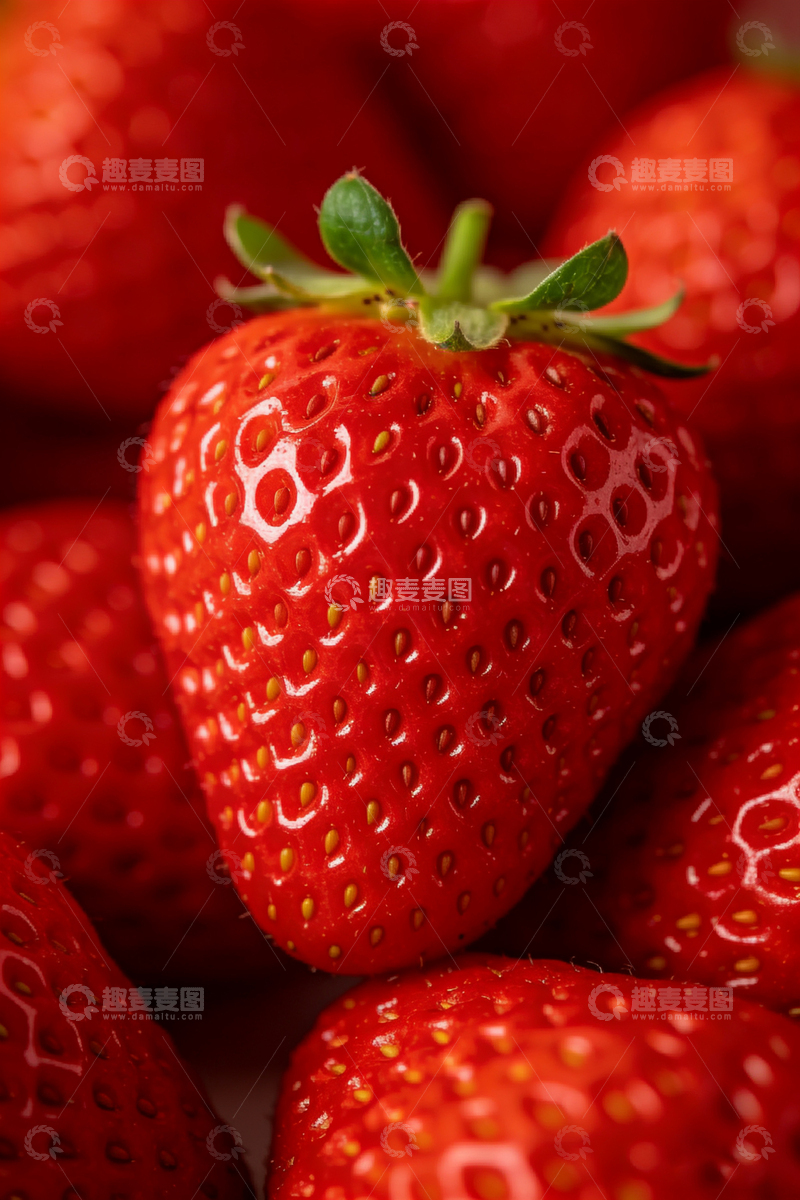 高清大图下载【趣麦麦图】鲜艳草莓特写摄影图1