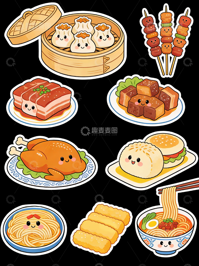 源文件下载【趣麦麦图】q版中国美食1