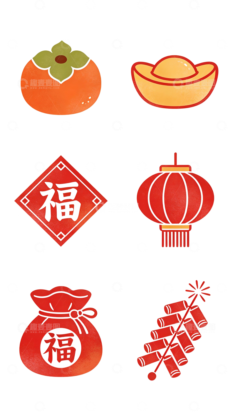 源文件下载【趣麦麦图】极简新年符号图标4