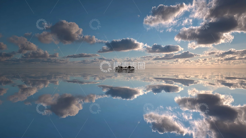 高清大图下载【趣麦麦图】天空与水的奇幻倒影之境