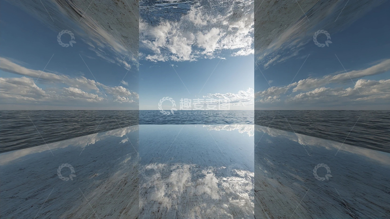 高清大图下载【趣麦麦图】-天空与海洋的奇妙交融