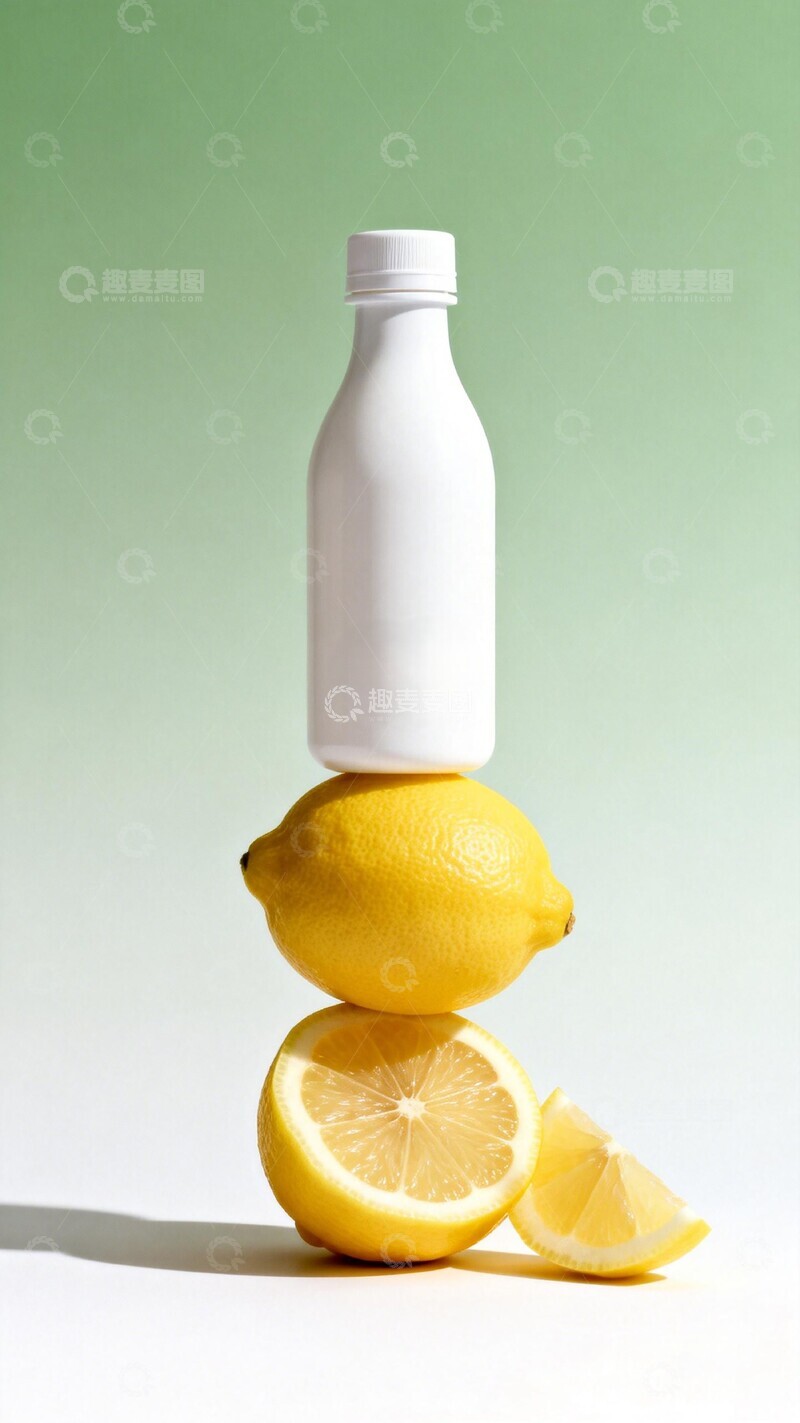 高清大图下载【趣麦麦图】简约风柠檬牛奶摄影构图