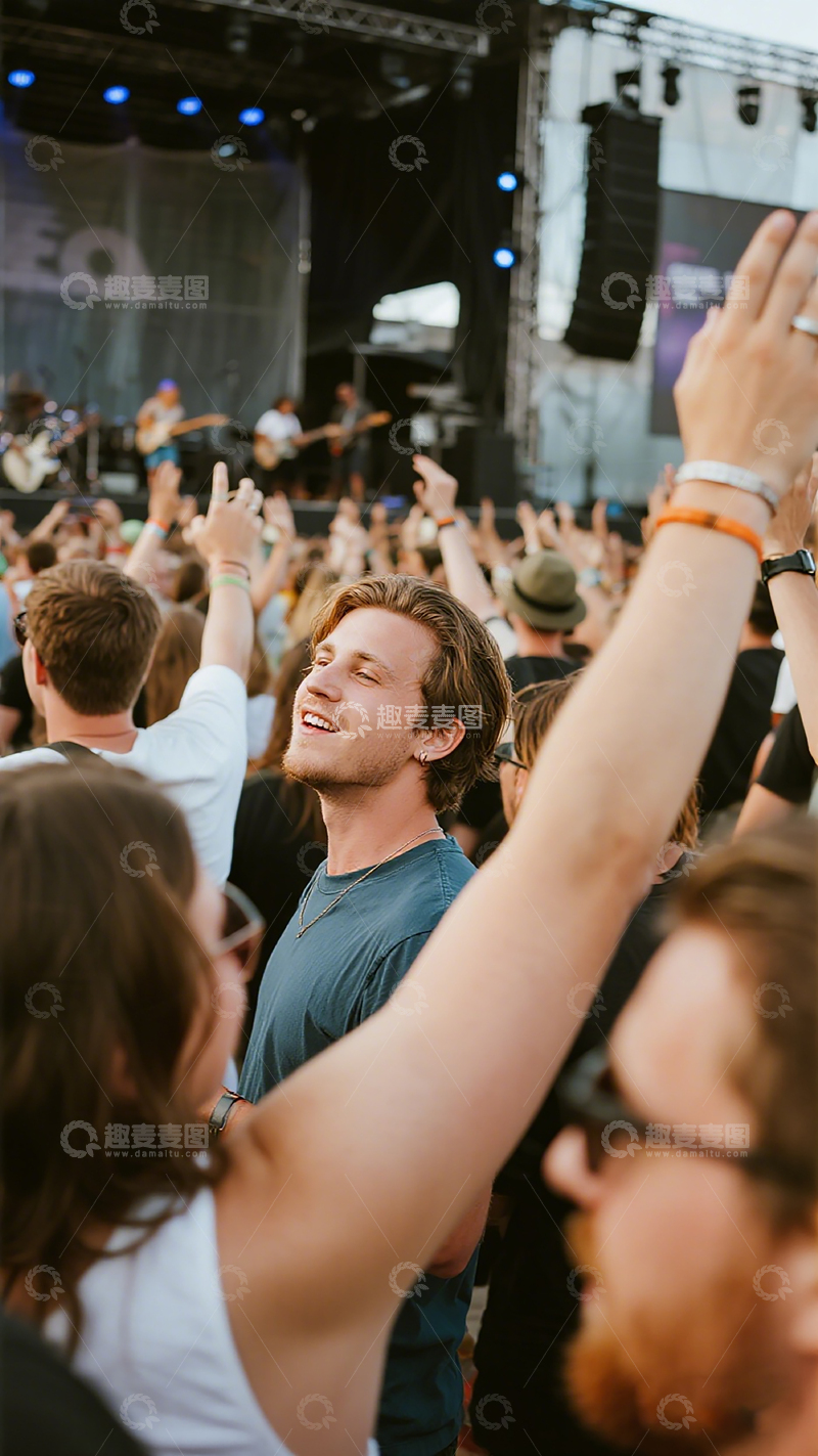 高清大图下载【趣麦麦图】音乐节现场欢庆人群