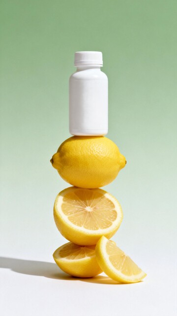 柠檬药瓶创意摄影
