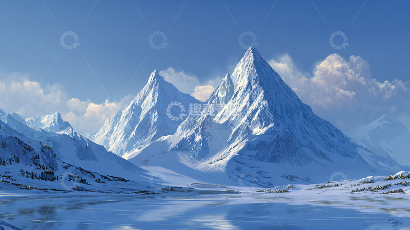 高清大图下载【趣麦麦图】冰雪王国的巍峨巨峰