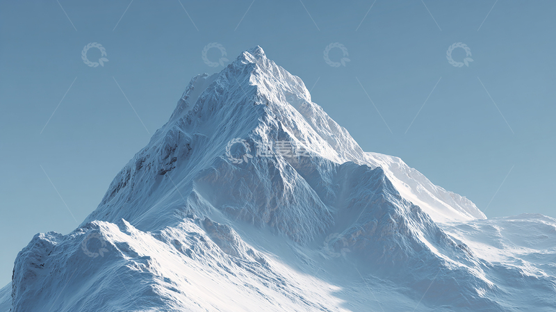高清大图下载【趣麦麦图】极地寒风中的白雪圣峰
