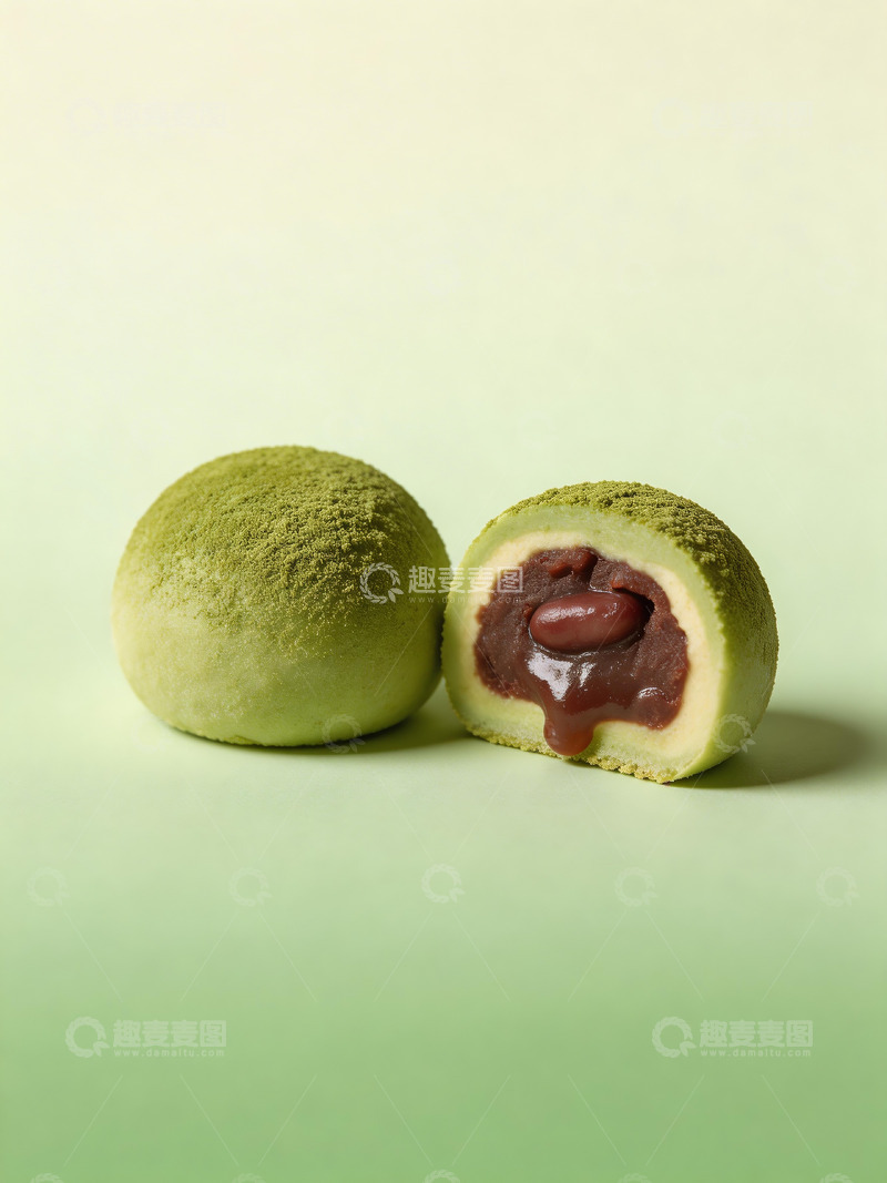 高清大图下载【趣麦麦图】抹茶红豆麻薯芝士球6