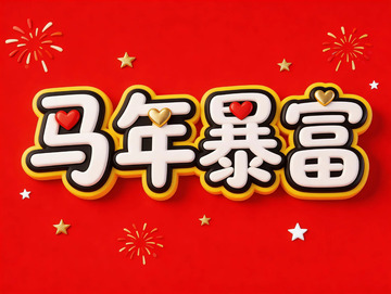 马年暴富喜庆祝福图片