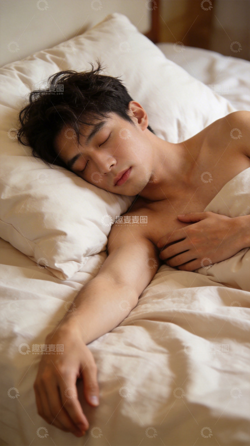 高清大图下载【趣麦麦图】安详睡姿男性人像摄影